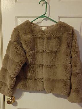 french kiss Faux Fur Puffer Jacket - Taupe